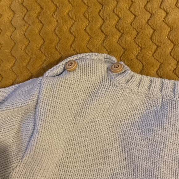 Ralph Lauren Baby Blue Sweater with Bunny Design Sz 9 mos - Picture 4 of 5